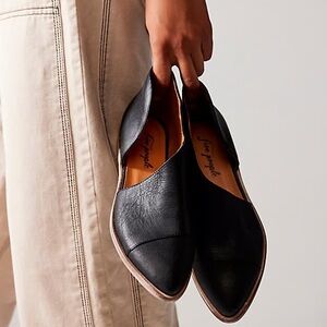 Free People Royal Black Leather Flats